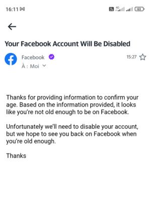 Trop jeune pour avoir un compte Facebook...